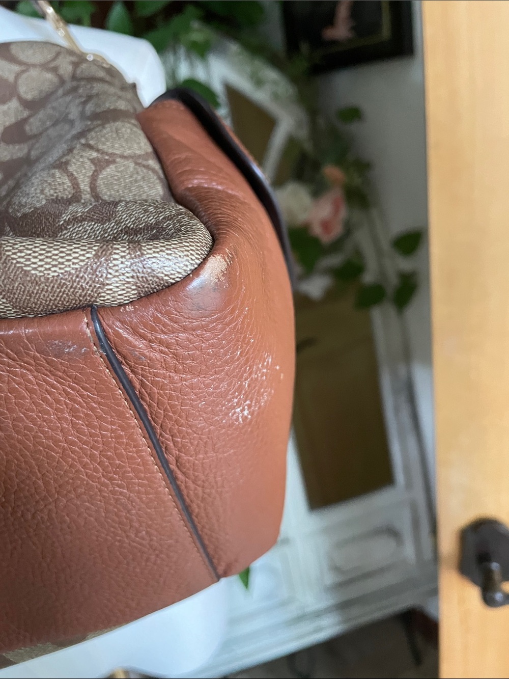Coach C1523 Pennie Crossbody Shoulder Bag Signature Canvas Hobo Bag As Is - Picture 5 of 16